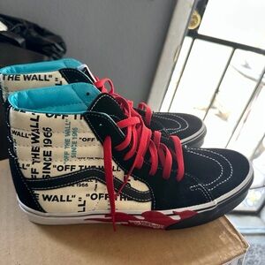 Vans Sk8 Hi “Off The Wall” Red Flame Skate Shoes